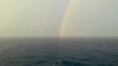 Majestic double rainbow spotted at sea