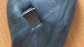 Incredible Putty Swallows An Innocent Metal Cube (SLOW MOTION)