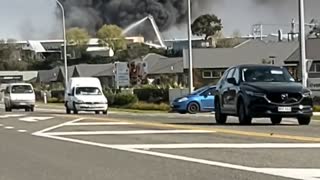 Huge Fireball Rises From Building Fire