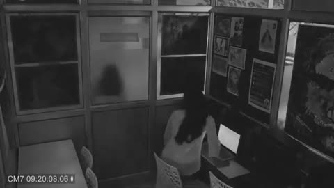 A ghost 👻 got caught in CCTV camera while working in office