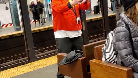 Pt. 1 new york subway rabbit man records himself singing about rollercoasters