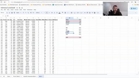 Google Sheet Data Analysis 2: Descriptive Statistics Functions
