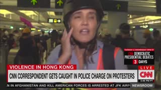 CNN reporter caught in Hong Kong protest chaos