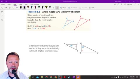 DI Geometry - Section 8-2 - Examples of AA Triangle Similarity