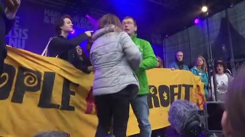 Greta Thunberg's speech to thousands in Amsterdam is hijacked by man