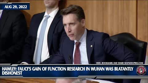 Hawley: Fauci's Gain Of Function Research In Wuhan' Was Blatanty Dishonest