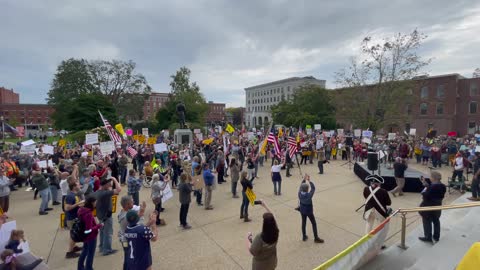 Becca Myari Sings National Anthem At Medical Freedom Rally In Concord NH