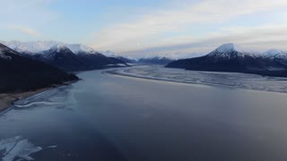 Breathtaking flight over Chickaloon Bay, Anchorage, Alaska