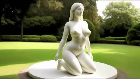 Art beautiful plaster statue in garden ! آرٹ باغ میں پلاسٹر کا خوبصورت مجسمہ