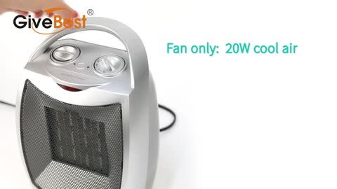 GiveBest Portable Electric Space Heater with Thermostat