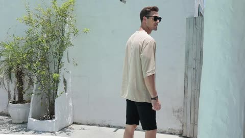 Men's Fashion Shirt Short Sleeve Beach V-Neck