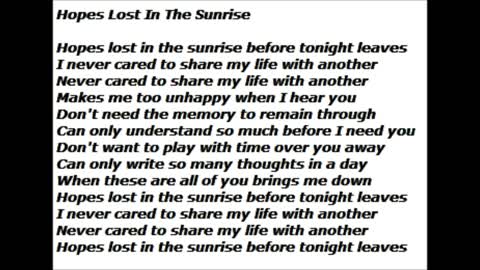 Hopes Lost In The Sunrise