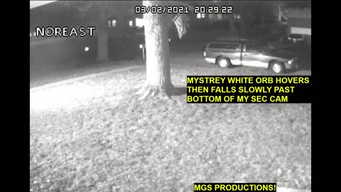MYSTERY WHITE ORB HOVERS THEN FALLS