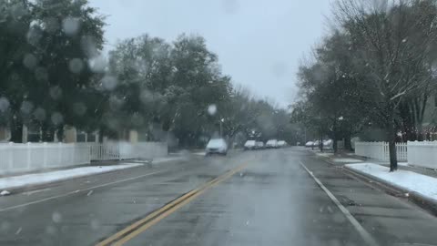 Snowy Drive in Austin Texas!