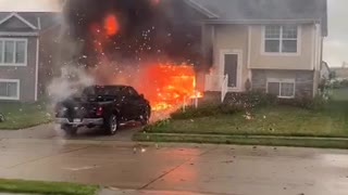 Impromptu Fireworks Display destroys House