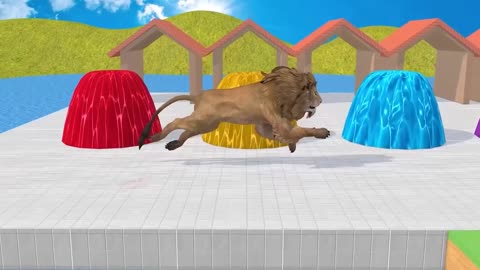 Paint & Animals Duck ,Gorilla , Lion , Elephant, Fountain Crossing Turtle Cartoon Game , Part 11