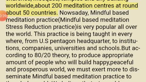 Meditation and mindfulness practise