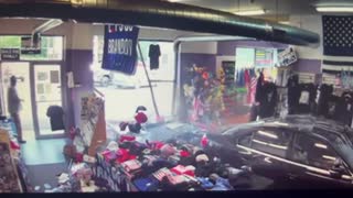 CRAZY Liberal Crashes Speeding Car Into Trump Store