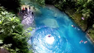 The run jump during Kawasan falls canyoneering. Ten meters high.