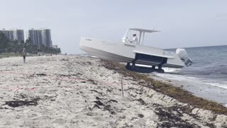 Boat Drives Itself Over the Beach