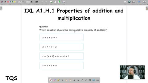 Properties of addition and multiplication - IXL A1.H.1 (TQS)