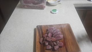 Chopping steak