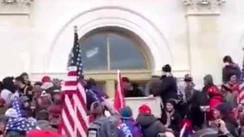 Patriots call for Antifa to stop smashing the windows at the Capitol building!