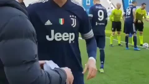 Juventus presented Ronaldo with a GOAT Jersey to celebrate his 770th career goal 🐏