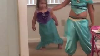 Sisters dance to Under the sea