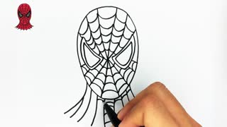 HOW TO DRAW A SPIDERMAN MASK STEP BY STEP(hand drawing)