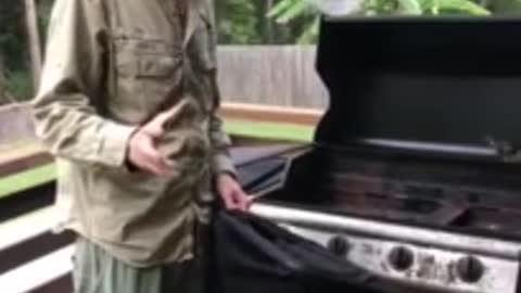 Jack Albert Just Found A Snake in a Backyard BBQ