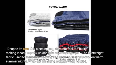 Real Comments: Double Sleeping Bag, XL Queen Size Two Person Sleeping Bag with Pillow, Youth Sl...