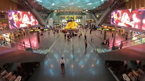 Hustling Passengers In An Airport In Time Lapse Mode