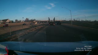 Truck Crosses Highway into Oncoming Cars