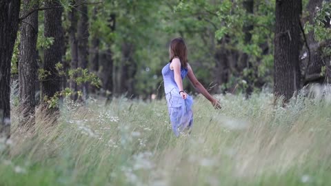 Girl Forest Summer Nature Vacation