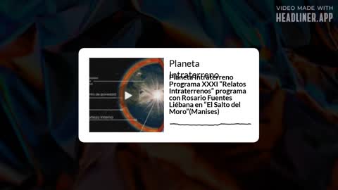 Planeta Intraterreno Programa XXXIII “Planeta Distópico: El Experimento Philadelphia”(Y 1)
