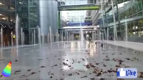 Amazing waterfall in Heathrow Airport 🛫