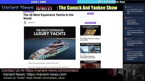Canuck & Yankee Show 11/7/21 - Billionaire Bash All November