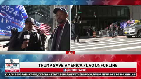 Trump Save America Flag Unfurling: New York City