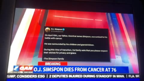 O J Simpson 🏈dies from cancer at age 76