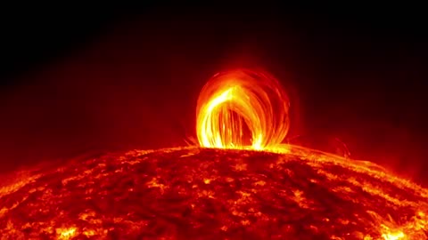 NASA fiery looping rain on the sun