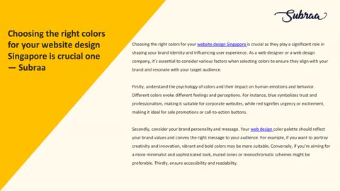Choosing the right colors for your website design Singapore is crucial one — Subraa