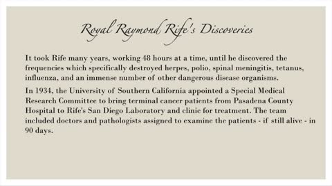 The Cause of All Diseases, Part 2: Royal Rife