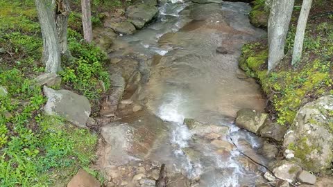 Peaceful waterfall at the complex