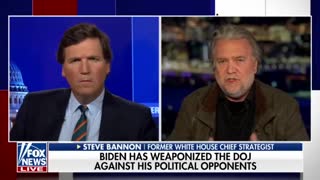 Steve Bannon joins Tucker Carlson for first interview since contempt sentencing