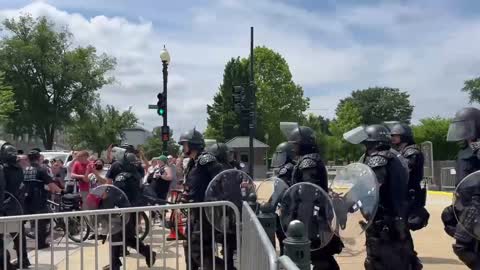 Police in Riot Gear Making Their Way to the SCOTUS