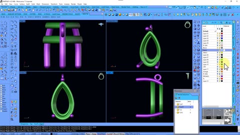How To Make Pear Diamond Shape Jewelry Prong Head For Earing In Rhino 3D Tutorial.