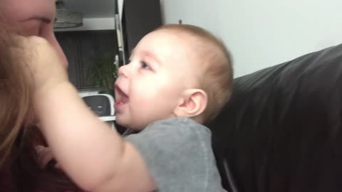 Cute Baby Got Emotional When Mom Sings Opera