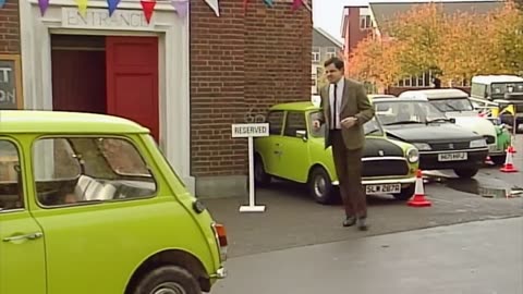 Mr.Bean. Mr Bean has fun shouting orders at some army personnel!