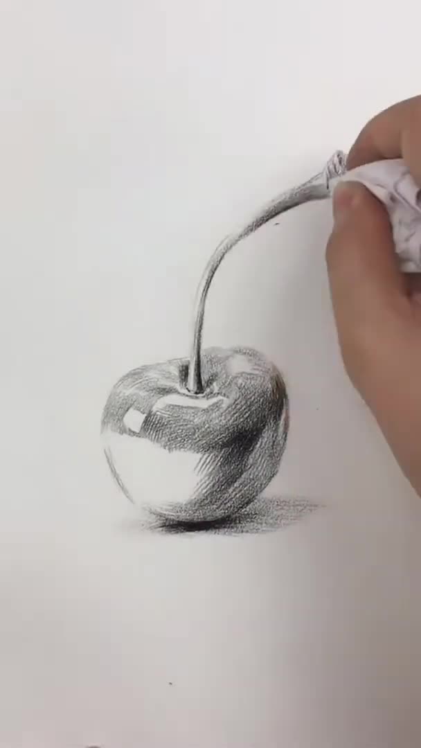 Detailed Shading: Hand Drawing a Black and White Apple Stock Illustration -  Illustration of incomplete, draws: 295668314